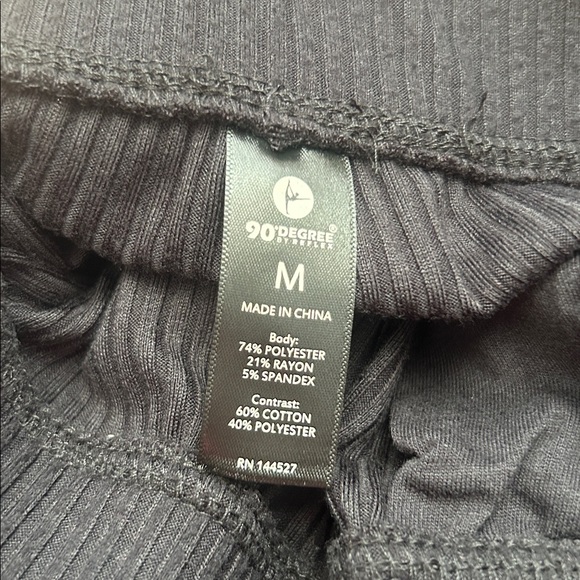 90 Degree By Reflex Charcoal cropped Ribbed Hoodie and Joggers - Picture 5 of 5